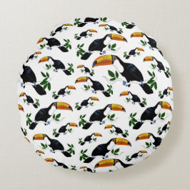 Almofada Redonda Tropical Toucans - Playful Jungle