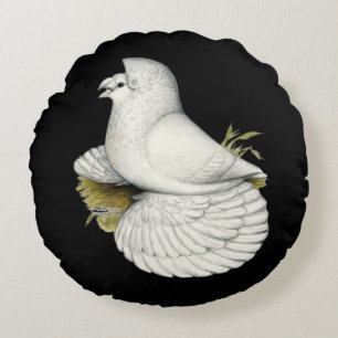 Almofada Redonda Trumpeter Pigeon White