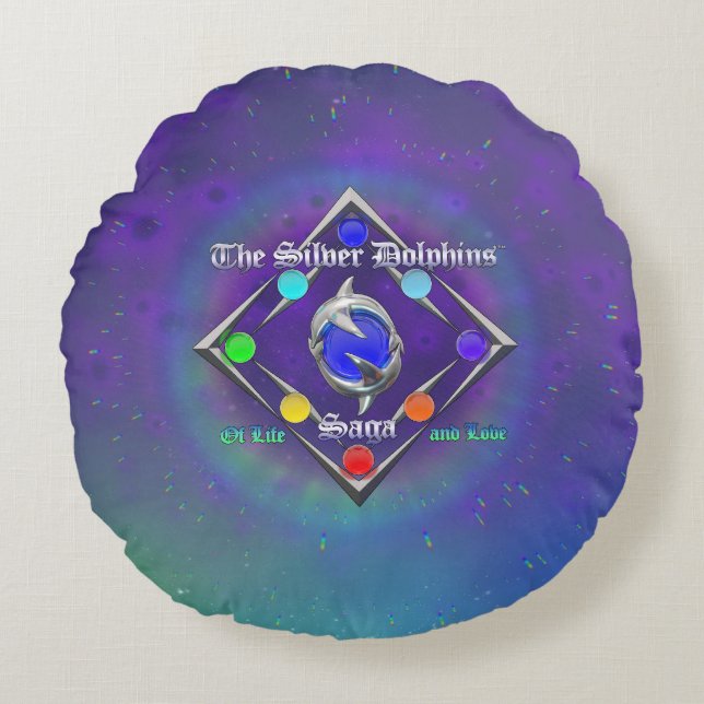 Almofada Redonda TSDS: Da vida e do Amor Logo Azul e Verde   (Frente)