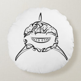 Almofada Redonda Tubarão-branco-Excelente-tribal preto e branco