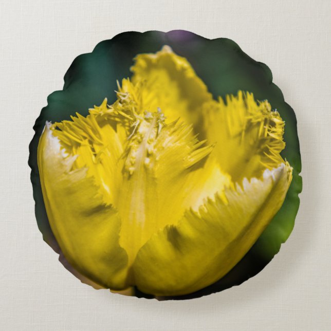 Almofada Redonda Tulipa Amarela (Frente)