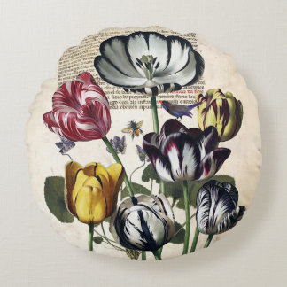 Almofada Redonda Tulipas Anticas