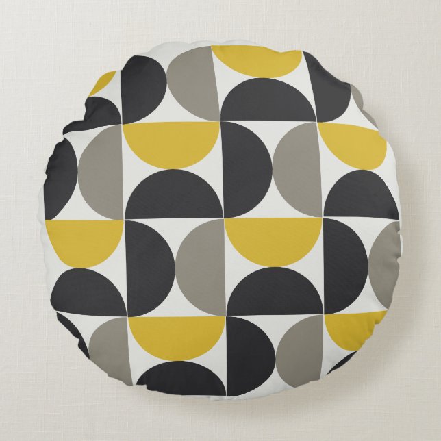 Almofada Redonda Turim Turmérico Moderno do Século médio (Frente)