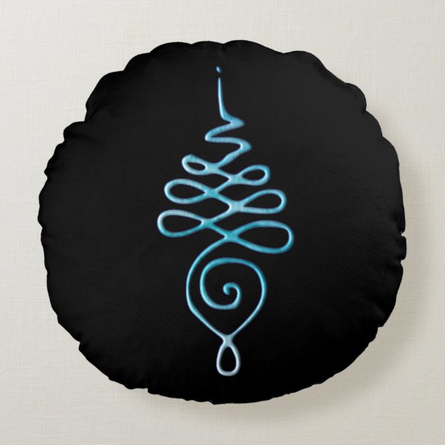 Almofada Redonda Turquoise Unalome  (Frente)