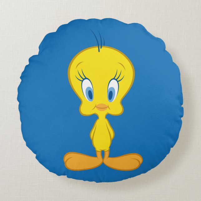 Almofada Redonda TWEETY™ | Pássaro Pequeno Inocente (Frente)