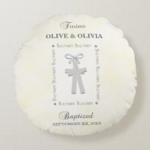 Twins Batismo em Amarelo 2 Cruzes Personalizado