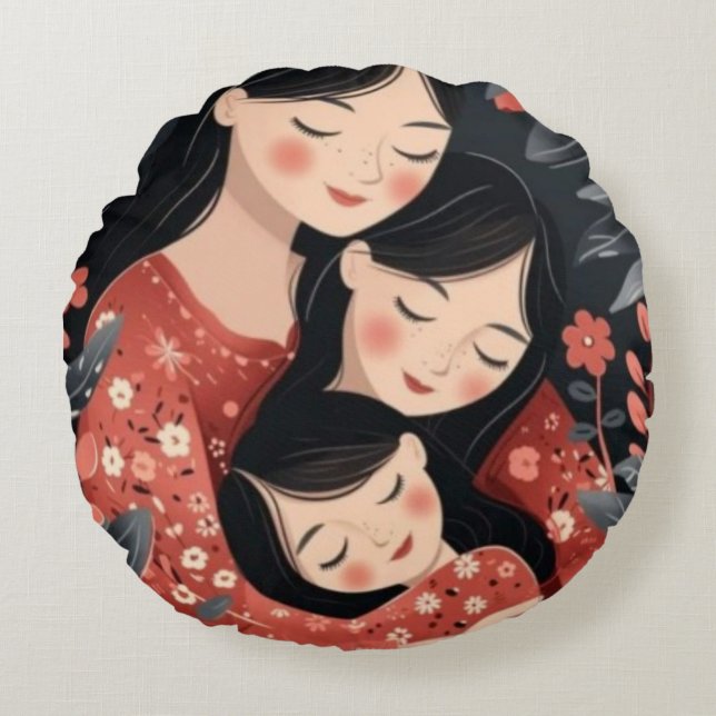 Almofada Redonda Um Abraço da Mãe (Frente)