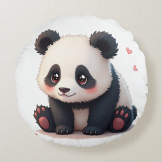 Almofada Redonda Um adorável travesseiro Panda Cushion