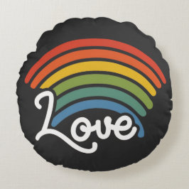 Almofada Redonda Um arco-íris do amor