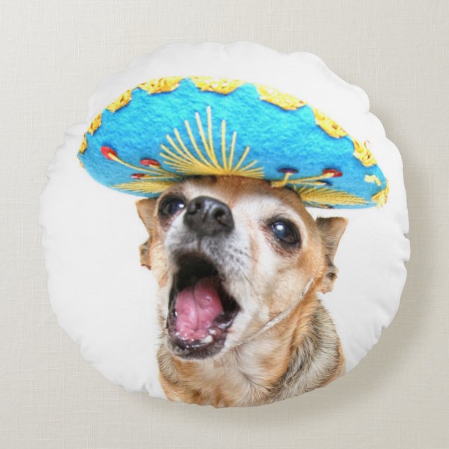 Almofada Redonda Um Chihuahua Bonito Em Um Figurino De Halloween (Frente)