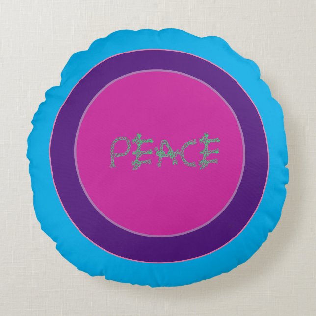 Almofada Redonda Um emblema de paz (Frente)