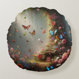 Almofada Redonda Um jardim escondido e encantado guardado em segred