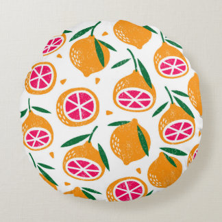 Almofada Redonda Um padrão perfeito com frutas. Carimbo texturizado