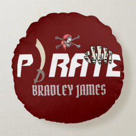 Almofada Redonda Um Pirata | Conversação Internacional Como um Dia