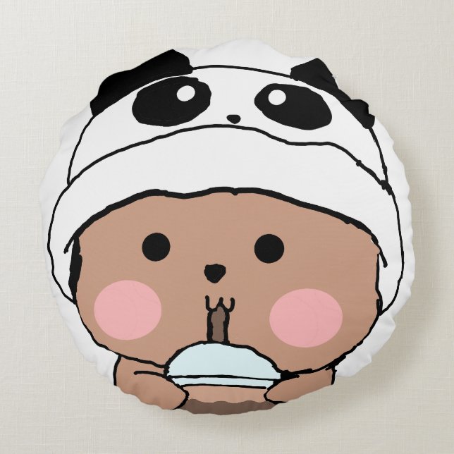 Almofada Redonda Um travesseiro bonito (Verso)