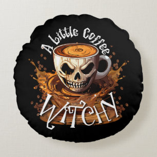 Almofada Redonda Uma Pequena Bruxa de Café