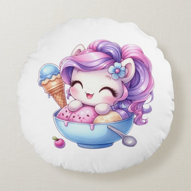 Almofada Redonda unicorn circle cushion (Frente)