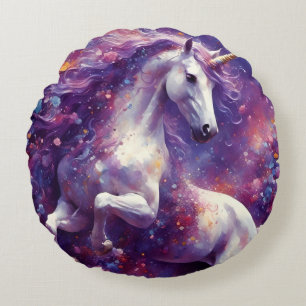 Almofada Redonda Unicorn Purple Mane
