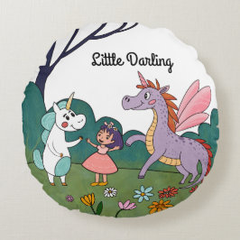 Almofada Redonda Unicórnio mágico