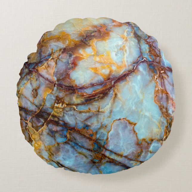 Almofada Redonda unique texture of natural stone - marble, onyx, gr (Frente)