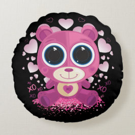 Almofada Redonda Urso de dia de os namorados