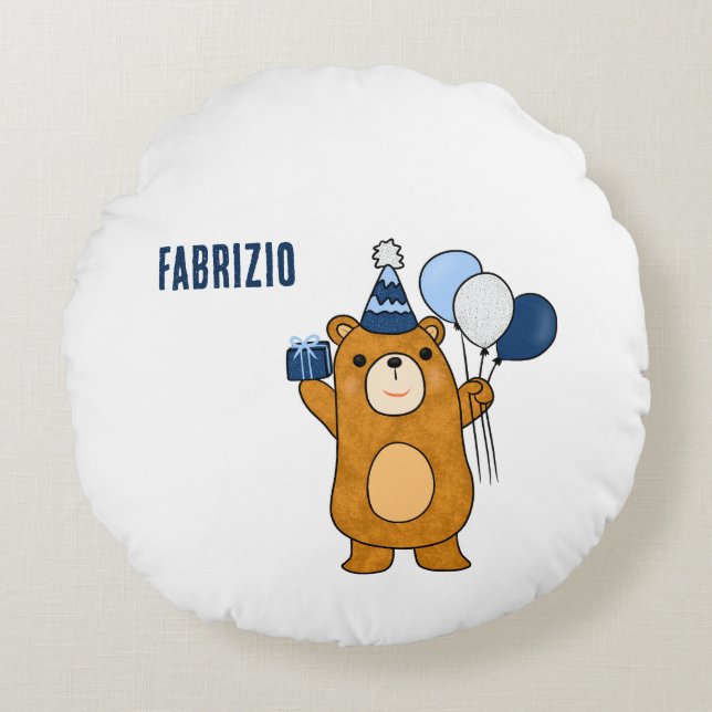 Almofada Redonda Urso de pelúcia (Frente)