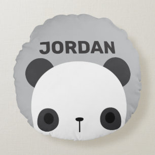 Almofada Redonda Urso Panda Bonito com Nome Personalizado