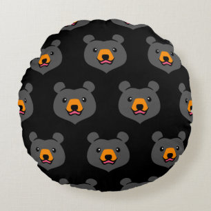 Almofada Redonda Urso preto dos desenhos animados do amante dos