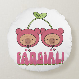 Almofada Redonda Ursos Fofos Kawaii Fantasia de Cereja Fã Fanática