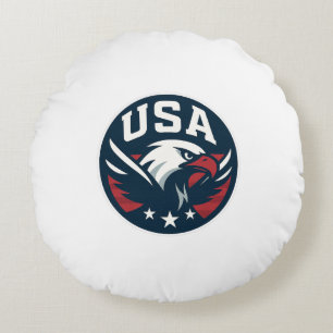 Almofada Redonda USA Eagle Roundel — Agressivo Emblem Esportivo