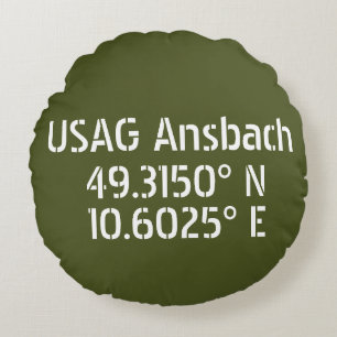 Almofada Redonda USAG Ansbach Latitude Longitude