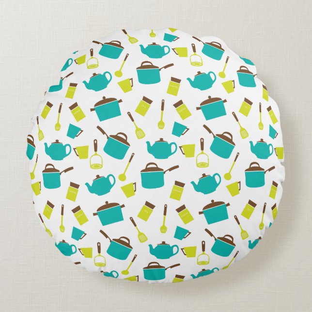 Almofada Redonda Utensílios de cozinha, de cozinha, de cutelaria, d (Frente)