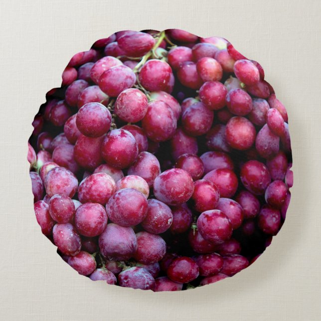 Almofada Redonda Uvas de vinho tinto (Frente)