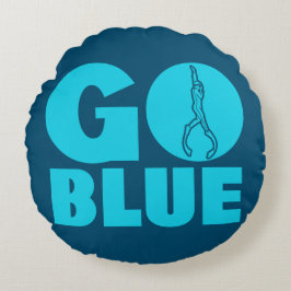 Almofada Redonda Vá para o azul