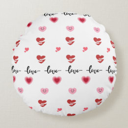 Almofada Redonda Valentine Round Pillow love text