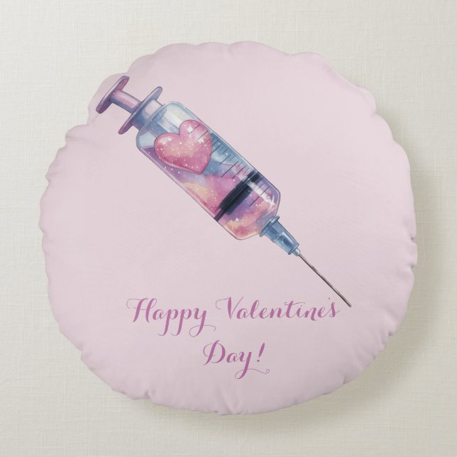 Almofada Redonda Valentine’s Day Love Injection Design (Frente)
