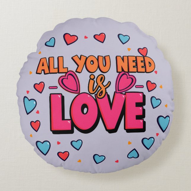 Almofada Redonda Valentine's day - Decorative Round Pillow (Frente)