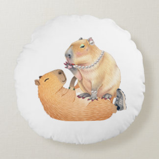 Almofada Redonda Valentine's day special capibara  round pillow 