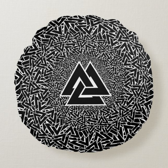 Almofada Redonda Valknut (Frente)