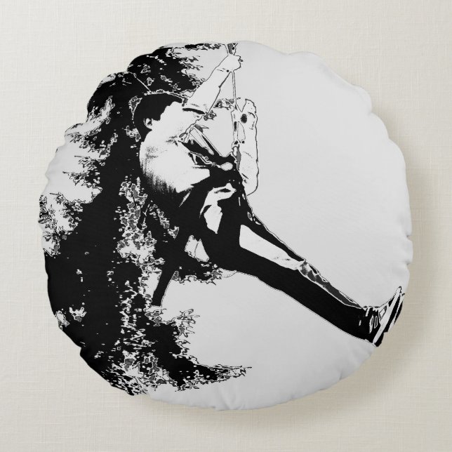 Almofada Redonda Vamos Voar! - Execução de zipling (Frente)