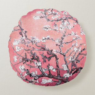 Almofada Redonda Van Gogh Almond Blossom cor-de-rosa
