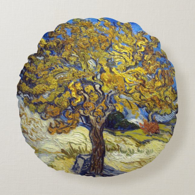 Almofada Redonda Van Gogh Mulberry Tree Masterpart Art (Frente)