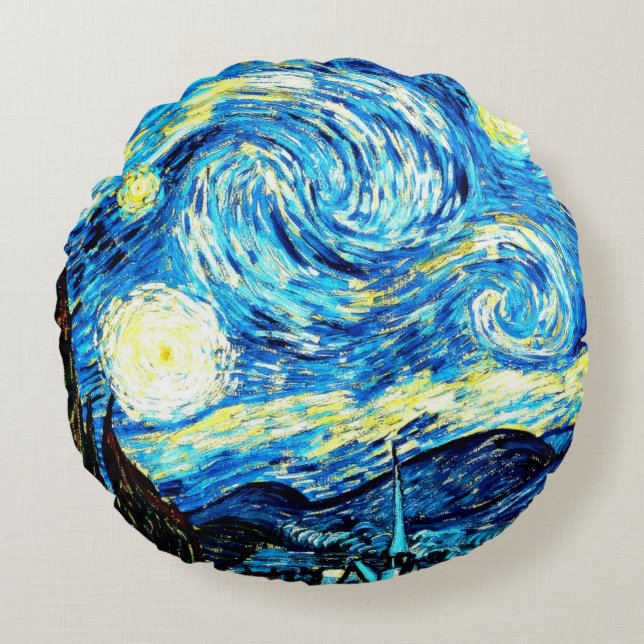Almofada Redonda Van Gogh, Starry Night, (Frente)