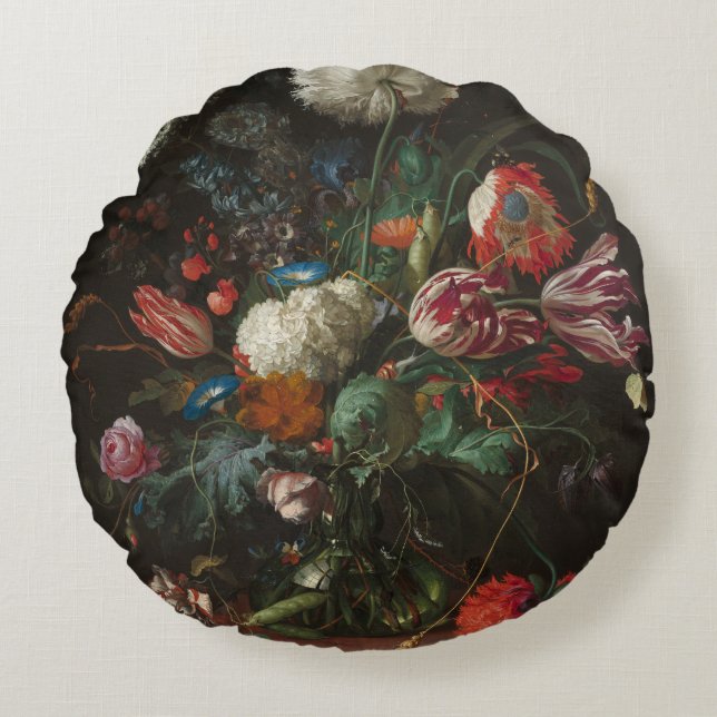 Almofada Redonda Vase das Flores - Jan Davidsz de Heem (Frente)
