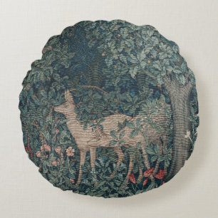 Almofada Redonda Vegetação, Tapeçaria da Era Vitoriana por Henry De