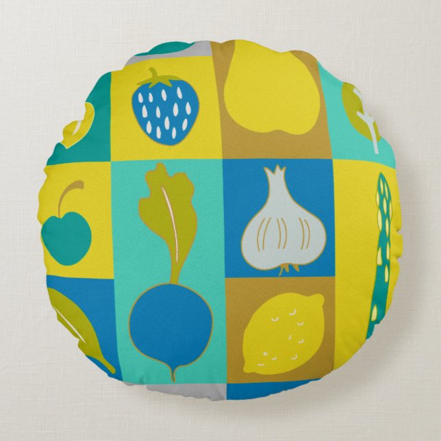 Almofada Redonda Veggie Blocks I (Frente)