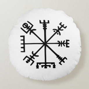 Almofada Redonda Vegvísir (Viking Compass)