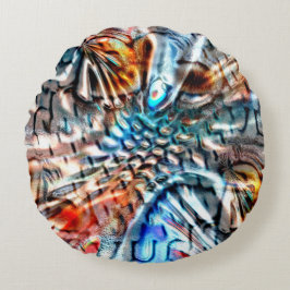 Almofada Redonda Veludo ou plumagem cor-de-rosa brilhante