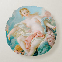 Almofada Redonda Vênus nas ondas de François Boucher