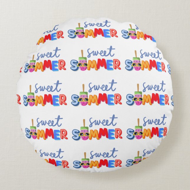 Almofada Redonda verão doce (Frente)